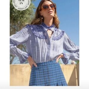 Blue striped Brora blouse